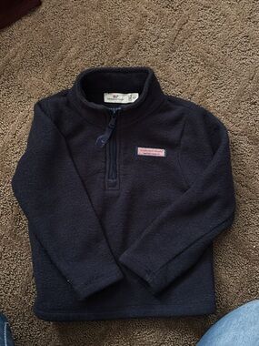 Vineyard Vines Kids Navy Half-Zip Fleece Pullover